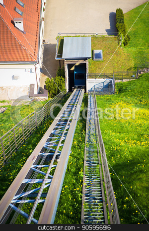 To use this stock image in your creative project, please select the size you need over to the right and click the "Add to Cart" button.
Your downloaded image will come with the Cutcaster watermark removed so don’t worry about the watermark you see on this page. Funicular to the top to the tower in Vilnius - Lithuania stock photo, Funicular to the top to the tower in Vilnius - Lithuania. by Sergiy Artsaba