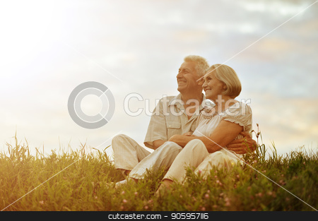 To use this stock image in your creative project, please select the size you need over to the right and click the "Add to Cart" button.
Your downloaded image will come with the Cutcaster watermark removed so don’t worry about the watermark you see on this page. Senior couple resting at summer field stock photo, Senior couple sitting at green summer field during vacation by Ruslan Huzau