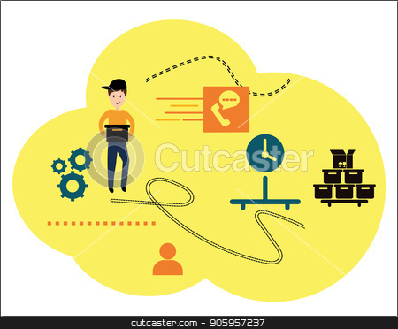 To use this stock image in your creative project, please select the size you need over to the right and click the "Add to Cart" button.
Your downloaded image will come with the Cutcaster watermark removed so don’t worry about the watermark you see on this page. Vector illustration, a flat style. The main stages of delivery of goods. E-mails robots courier. Online orders through the Internet stock vector clipart, Vector illustration, a flat style. The main stages of delivery of goods. E-mails robots courier. Online orders through the Internet. by Sergiy Artsaba