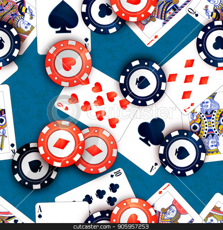 To use this stock image in your creative project, please select the size you need over to the right and click the "Add to Cart" button.
Your downloaded image will come with the Cutcaster watermark removed so don’t worry about the watermark you see on this page. Casino chips and poker cards on blue table, seamless pattern stock vector clipart, Bright casino chips and poker cards on blue table, seamless pattern by Evgeny