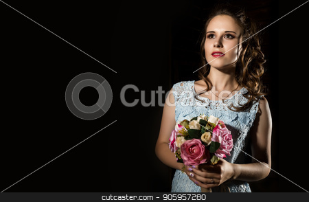 To use this stock image in your creative project, please select the size you need over to the right and click the "Add to Cart" button.
Your downloaded image will come with the Cutcaster watermark removed so don’t worry about the watermark you see on this page. happy young woman with pink flowers bouqet on dark background. free space for your text stock photo, happy young woman with pink flowers bouqet on dark background. free space for your text. by Alexander