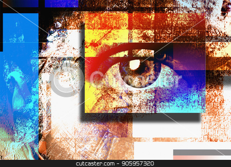 To use this stock image in your creative project, please select the size you need over to the right and click the "Add to Cart" button.
Your downloaded image will come with the Cutcaster watermark removed so don’t worry about the watermark you see on this page. Art Sight stock photo, Surreal digital art. Human's eye. Mondrian style. by Bruce Rolff