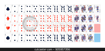 To use this stock image in your creative project, please select the size you need over to the right and click the "Add to Cart" button.
Your downloaded image will come with the Cutcaster watermark removed so don’t worry about the watermark you see on this page. Full set of detailed colorful poker cards on white stock vector clipart, Full set of detailed colorful poker cards isolated on white by Evgeny