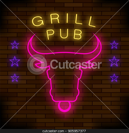 To use this stock image in your creative project, please select the size you need over to the right and click the "Add to Cart" button.
Your downloaded image will come with the Cutcaster watermark removed so don’t worry about the watermark you see on this page. Grill Pub Neon Colorful Sign stock vector clipart, Grill Pub Neon Colorful Sign on Dark Brick Background. Night City Banner by valeo5