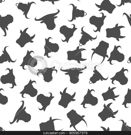 To use this stock image in your creative project, please select the size you need over to the right and click the "Add to Cart" button.
Your downloaded image will come with the Cutcaster watermark removed so don’t worry about the watermark you see on this page. Head of Bull Seamless Pattern stock vector clipart, Head of Bull Seamless Pattern on White Background by valeo5