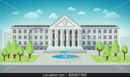 To use this stock image in your creative project, please select the size you need over to the right and click the "Add to Cart" button.
Your downloaded image will come with the Cutcaster watermark removed so don’t worry about the watermark you see on this page. Front view of university or government building in flat style. stock vector clipart, Front view of university or government building in flat style by MarySan