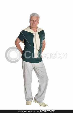 To use this stock image in your creative project, please select the size you need over to the right and click the "Add to Cart" button.
Your downloaded image will come with the Cutcaster watermark removed so don’t worry about the watermark you see on this page. portrait of senior man posing isolated stock photo, portrait of senior man posing isolated on white background, full length by Ruslan Huzau
