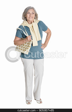 To use this stock image in your creative project, please select the size you need over to the right and click the "Add to Cart" button.
Your downloaded image will come with the Cutcaster watermark removed so don’t worry about the watermark you see on this page. happy senior woman posing stock photo, full length, happy senior woman posing, isolated on white by Ruslan Huzau