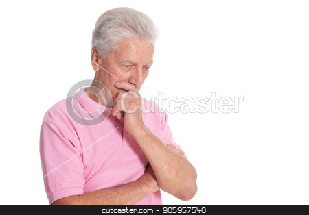 To use this stock image in your creative project, please select the size you need over to the right and click the "Add to Cart" button.
Your downloaded image will come with the Cutcaster watermark removed so don’t worry about the watermark you see on this page. sad senior man posing stock photo, sad senior man posing isolated on white background by Ruslan Huzau
