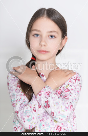To use this stock image in your creative project, please select the size you need over to the right and click the "Add to Cart" button.
Your downloaded image will come with the Cutcaster watermark removed so don’t worry about the watermark you see on this page. cute little girl posing stock photo, portrait of cute little girl posing in studio by Ruslan Huzau