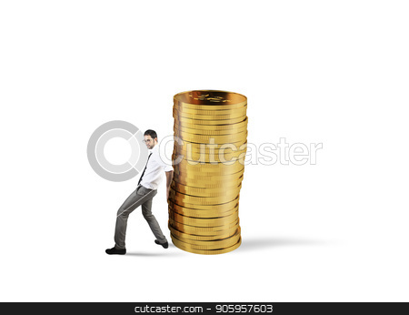 To use this stock image in your creative project, please select the size you need over to the right and click the "Add to Cart" button.
Your downloaded image will come with the Cutcaster watermark removed so don’t worry about the watermark you see on this page. Businessman moves a pile of coins. concept of difficulty to saving money stock photo, Businessman moves a pile of golden coins. concept of difficulty to saving money by Federico Caputo