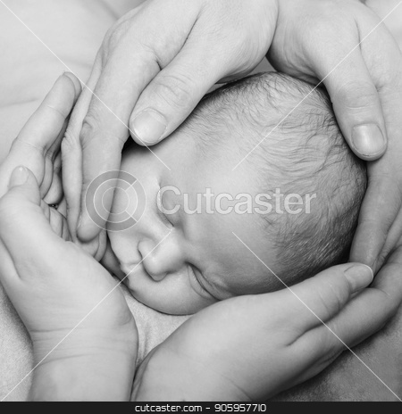 To use this stock image in your creative project, please select the size you need over to the right and click the "Add to Cart" button.
Your downloaded image will come with the Cutcaster watermark removed so don’t worry about the watermark you see on this page. portrait of newborn baby lying on the hands of parents stock photo, portrait of newborn baby lying on the hands of parents by aaalll3110