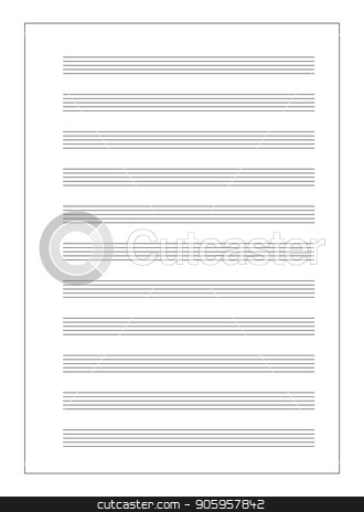 To use this stock image in your creative project, please select the size you need over to the right and click the "Add to Cart" button.
Your downloaded image will come with the Cutcaster watermark removed so don’t worry about the watermark you see on this page. Music sheet a4 format with note stave grid isolated on white stock vector clipart, White music sheet a4 format with note stave grid isolated on white by Evgeny