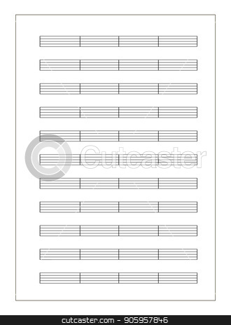 To use this stock image in your creative project, please select the size you need over to the right and click the "Add to Cart" button.
Your downloaded image will come with the Cutcaster watermark removed so don’t worry about the watermark you see on this page. Music sheet a4 format with note staves isolated on white stock vector clipart, White music sheet a4 format with note staves isolated on white by Evgeny