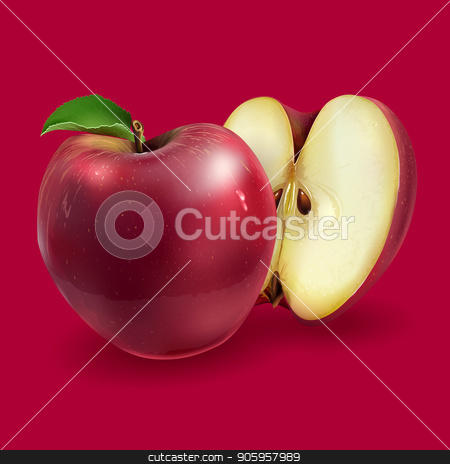 To use this stock image in your creative project, please select the size you need over to the right and click the "Add to Cart" button.
Your downloaded image will come with the Cutcaster watermark removed so don’t worry about the watermark you see on this page. Red apples on a background stock vector clipart, Realistic red apples on a red background. by ConceptCafe