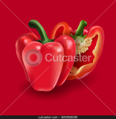 To use this stock image in your creative project, please select the size you need over to the right and click the "Add to Cart" button.
Your downloaded image will come with the Cutcaster watermark removed so don’t worry about the watermark you see on this page. Red pepper on red background stock vector clipart, Red pepper isolated realistic illustration on red background. by ConceptCafe