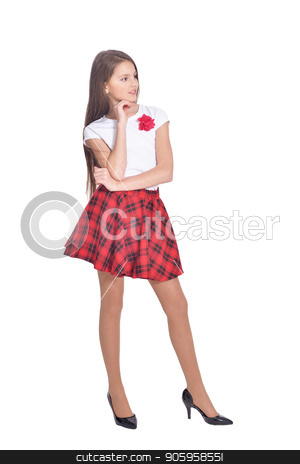 To use this stock image in your creative project, please select the size you need over to the right and click the "Add to Cart" button.
Your downloaded image will come with the Cutcaster watermark removed so don’t worry about the watermark you see on this page. beautiful girl in skirt posing stock photo, beautiful girl in skirt posing isolated on white background by Ruslan Huzau