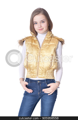 To use this stock image in your creative project, please select the size you need over to the right and click the "Add to Cart" button.
Your downloaded image will come with the Cutcaster watermark removed so don’t worry about the watermark you see on this page. Happy little girl posing stock photo, Happy little girl posing isolated on white background by Ruslan Huzau
