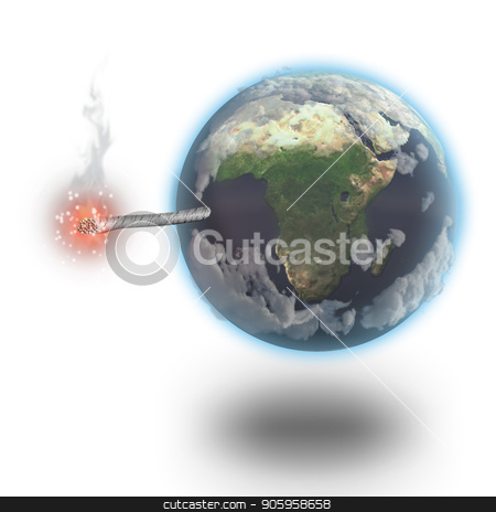 To use this stock image in your creative project, please select the size you need over to the right and click the "Add to Cart" button.
Your downloaded image will come with the Cutcaster watermark removed so don’t worry about the watermark you see on this page. Wick Earth stock photo, Planet Earth like a bomb with a wick. 3D rendering by Bruce Rolff