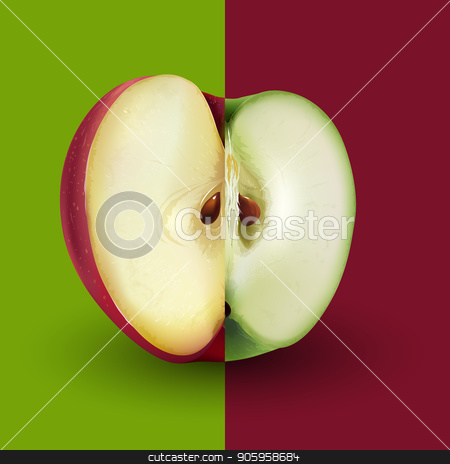 To use this stock image in your creative project, please select the size you need over to the right and click the "Add to Cart" button.
Your downloaded image will come with the Cutcaster watermark removed so don’t worry about the watermark you see on this page. Green and red apples stock vector clipart, Green and red apples on a background. by ConceptCafe
