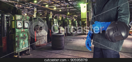 To use this stock image in your creative project, please select the size you need over to the right and click the "Add to Cart" button.
Your downloaded image will come with the Cutcaster watermark removed so don’t worry about the watermark you see on this page. Worker welder at factory stock photo, Worker welder with instruments at industrial factory by olinchuk