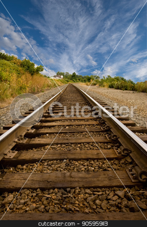 To use this stock image in your creative project, please select the size you need over to the right and click the "Add to Cart" button.
Your downloaded image will come with the Cutcaster watermark removed so don’t worry about the watermark you see on this page. Straight Railroad Tracks stock photo, Railroad tracks disappearing into a point in the distance by Darryl Brooks
