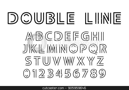 To use this stock image in your creative project, please select the size you need over to the right and click the "Add to Cart" button.
Your downloaded image will come with the Cutcaster watermark removed so don’t worry about the watermark you see on this page. double line font stock vector clipart, Alphabet and double line font. Modern actual vector illustration in line art style. by Evgeniy Dzyuba