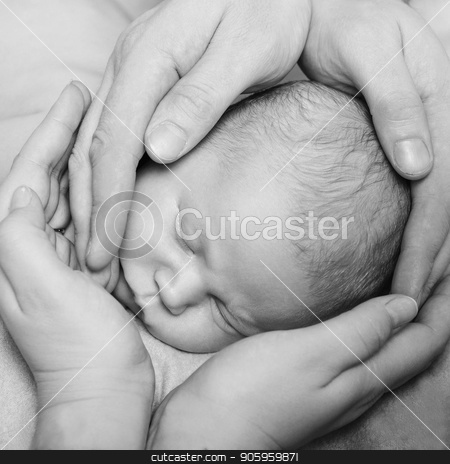 To use this stock image in your creative project, please select the size you need over to the right and click the "Add to Cart" button.
Your downloaded image will come with the Cutcaster watermark removed so don’t worry about the watermark you see on this page. portrait of newborn baby lying on the hands of parents stock photo, portrait of newborn baby lying on the hands of parents by aaalll3110