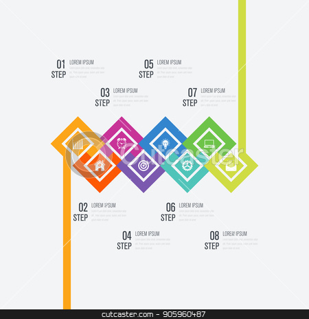To use this stock image in your creative project, please select the size you need over to the right and click the "Add to Cart" button.
Your downloaded image will come with the Cutcaster watermark removed so don’t worry about the watermark you see on this page. Vector illustration infographics 8 options stock vector clipart, Vector illustration infographics 8 options. Data and information visualization. Dynamic infographics stylish geometric. element for design business invitations, gift cards, flyers and brochures by Amelisk