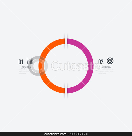 To use this stock image in your creative project, please select the size you need over to the right and click the "Add to Cart" button.
Your downloaded image will come with the Cutcaster watermark removed so don’t worry about the watermark you see on this page. Infographics template 2 options with circle stock vector clipart, Infographics template 2 options with circle. Data and information visualization. Dynamic infographics stylish geometric. element for design business invitations, gift cards, flyers and brochures by Amelisk