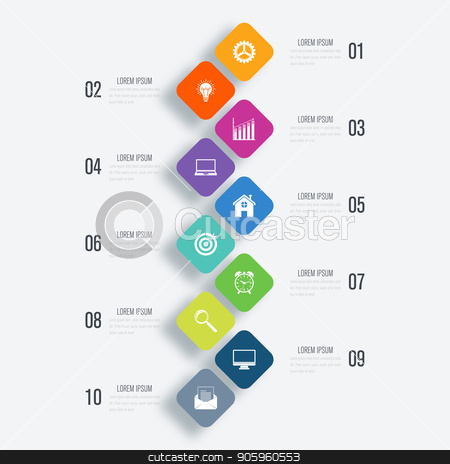 To use this stock image in your creative project, please select the size you need over to the right and click the "Add to Cart" button.
Your downloaded image will come with the Cutcaster watermark removed so don’t worry about the watermark you see on this page. Vector illustration infographics 10 options stock vector clipart, Vector illustration infographics 10 options. Data and information visualization. Dynamic infographics stylish geometric. element for design business invitations, gift cards, flyers and brochures by Amelisk