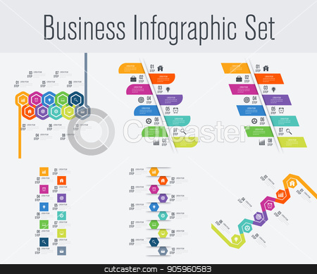 To use this stock image in your creative project, please select the size you need over to the right and click the "Add to Cart" button.
Your downloaded image will come with the Cutcaster watermark removed so don’t worry about the watermark you see on this page. Set with infographics stock vector clipart, Set with infographics. Data and information visualization. Template. Stock vector. Dynamic infographics stylish geometric. element for design business invitations, gift cards, flyers and brochures by Amelisk