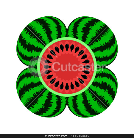 To use this stock image in your creative project, please select the size you need over to the right and click the "Add to Cart" button.
Your downloaded image will come with the Cutcaster watermark removed so don’t worry about the watermark you see on this page. Fresh Ripe Watermelon Icon stock vector clipart, Fresh Ripe Watermelon Icon Isolated on White Background by valeo5