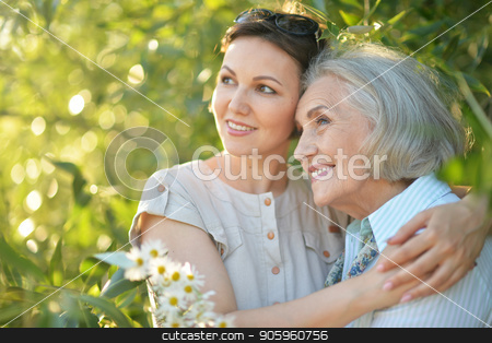 To use this stock image in your creative project, please select the size you need over to the right and click the "Add to Cart" button.
Your downloaded image will come with the Cutcaster watermark removed so don’t worry about the watermark you see on this page. cheerful mother and adult daughter stock photo, Happy senior mother and adult daughter posing together outdoors by Ruslan Huzau