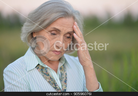 To use this stock image in your creative project, please select the size you need over to the right and click the "Add to Cart" button.
Your downloaded image will come with the Cutcaster watermark removed so don’t worry about the watermark you see on this page. Portrait of sad senior woman stock photo, Portrait of sad senior woman in summer park by Ruslan Huzau