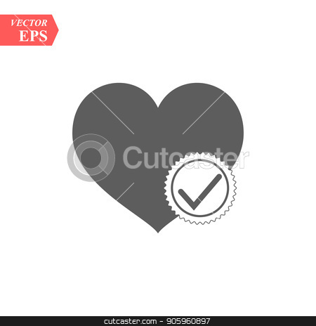 To use this stock image in your creative project, please select the size you need over to the right and click the "Add to Cart" button.
Your downloaded image will come with the Cutcaster watermark removed so don’t worry about the watermark you see on this page. Heart with check icon in flat style. Vector illustration. stock vector clipart, Heart with check icon in flat style. Vector illustration. eps10 by elnurbabayev