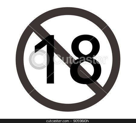 To use this stock image in your creative project, please select the size you need over to the right and click the "Add to Cart" button.
Your downloaded image will come with the Cutcaster watermark removed so don’t worry about the watermark you see on this page. icon forbidden to 18 years stock vector clipart, icon forbidden to 18 years by Mark1987