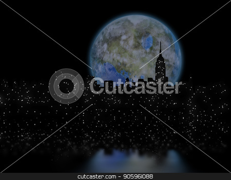 To use this stock image in your creative project, please select the size you need over to the right and click the "Add to Cart" button.
Your downloaded image will come with the Cutcaster watermark removed so don’t worry about the watermark you see on this page. Terraformed moon over Manhattan stock photo, 3D rendering. Terraformed moon over night city. by Bruce Rolff