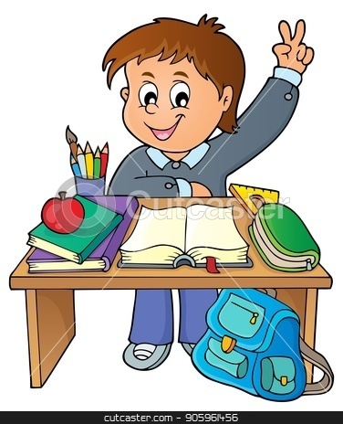 To use this stock image in your creative project, please select the size you need over to the right and click the "Add to Cart" button.
Your downloaded image will come with the Cutcaster watermark removed so don’t worry about the watermark you see on this page. Boy behind school desk theme image 1 stock vector clipart, Boy behind school desk theme image 1 - eps10 vector illustration. by Klara Viskova