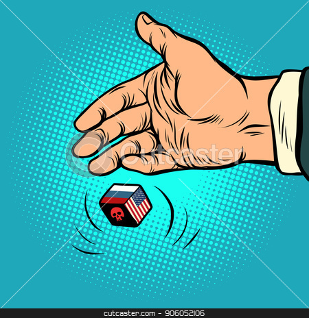 To use this stock image in your creative project, please select the size you need over to the right and click the "Add to Cart" button.
Your downloaded image will come with the Cutcaster watermark removed so don’t worry about the watermark you see on this page. Politics russia and usa confrontation. hand throws dice stock vector clipart, Politics russia and usa confrontation. hand throws dice. Comic cartoon pop art retro vector illustration drawing by rogistok