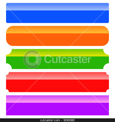 Rectangle Button Banner Background Templates In 5 Color Stock Vector