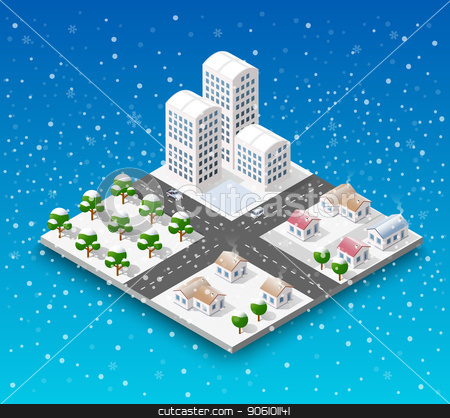 To use this stock image in your creative project, please select the size you need over to the right and click the "Add to Cart" button.
Your downloaded image will come with the Cutcaster watermark removed so don’t worry about the watermark you see on this page. Isometric city block stock vector clipart, Christmas city isometric urban winter quarter in the snow and in snowflakes, snowstorms and the festive landscape of the New Year holidays by Alexander Zelnitskiy