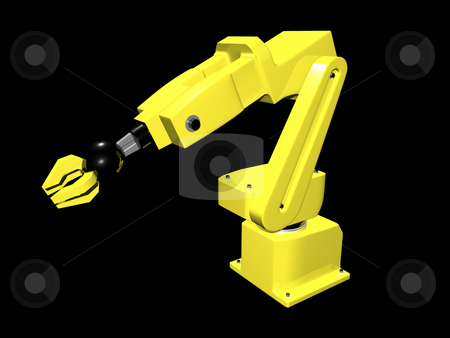 To use this stock image in your creative project, please select the size you need over to the right and click the "Add to Cart" button.
Your downloaded image will come with the Cutcaster watermark removed so don’t worry about the watermark you see on this page. 3D Automated Arm stock photo, 3D Automated arm on black background by John Teeter