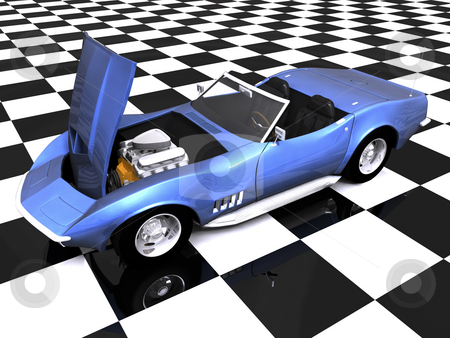 To use this stock image in your creative project, please select the size you need over to the right and click the "Add to Cart" button.
Your downloaded image will come with the Cutcaster watermark removed so don’t worry about the watermark you see on this page. 3D Sports car hood up stock photo, 3D Sports car with hood up on showroom by John Teeter