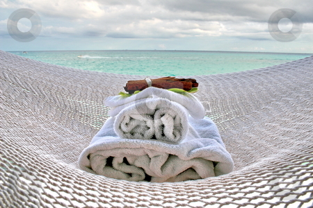 To use this stock image in your creative project, please select the size you need over to the right and click the "Add to Cart" button.
Your downloaded image will come with the Cutcaster watermark removed so don’t worry about the watermark you see on this page. Hammock and spa stock photo, White hammock and aromatherapy spa stuff. by Crystal Kirk
