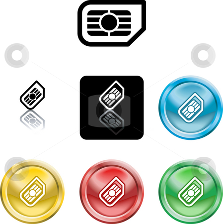 To use this stock image in your creative project, please select the size you need over to the right and click the "Add to Cart" button.
Your downloaded image will come with the Cutcaster watermark removed so don’t worry about the watermark you see on this page. SIM card icon symbol stock photo, Several versions of an icon symbol of a stylised mobile phone sim card by Christos Georghiou