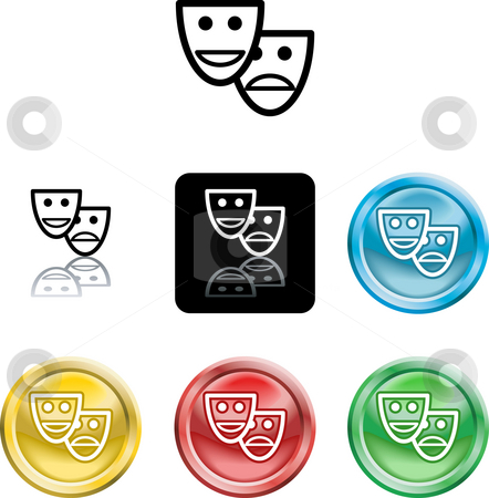 To use this stock image in your creative project, please select the size you need over to the right and click the "Add to Cart" button.
Your downloaded image will come with the Cutcaster watermark removed so don’t worry about the watermark you see on this page. Stylised comedy and tradgedy masks stock photo, Several versions of an icon symbol of a stylised set of masks by Christos Georghiou