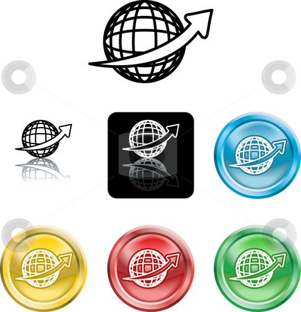 To use this stock image in your creative project, please select the size you need over to the right and click the "Add to Cart" button.
Your downloaded image will come with the Cutcaster watermark removed so don’t worry about the watermark you see on this page. Wire Globe Icon Symbol stock photo, An icon symbol of a stylised wire frame globe with arrow swooshing ronud it by Christos Georghiou