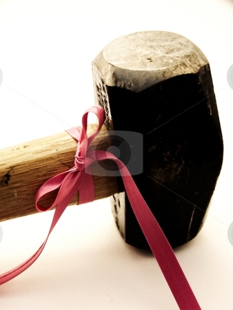 To use this stock image in your creative project, please select the size you need over to the right and click the "Add to Cart" button.
Your downloaded image will come with the Cutcaster watermark removed so don’t worry about the watermark you see on this page. Two Pound Sledge with Pink Bow stock photo, Image of a black two pound sledge with a thin bright pink ribbon tied in a bow and moving away toward the edges of the image. by Jill Oliver