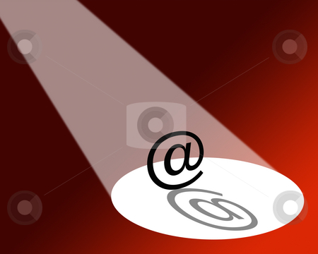 To use this stock image in your creative project, please select the size you need over to the right and click the "Add to Cart" button.
Your downloaded image will come with the Cutcaster watermark removed so don’t worry about the watermark you see on this page. Spotlight on digital communications stock photo, Illustration showing e-mail symbol under a spotlight on red background. by Ronald Hudson